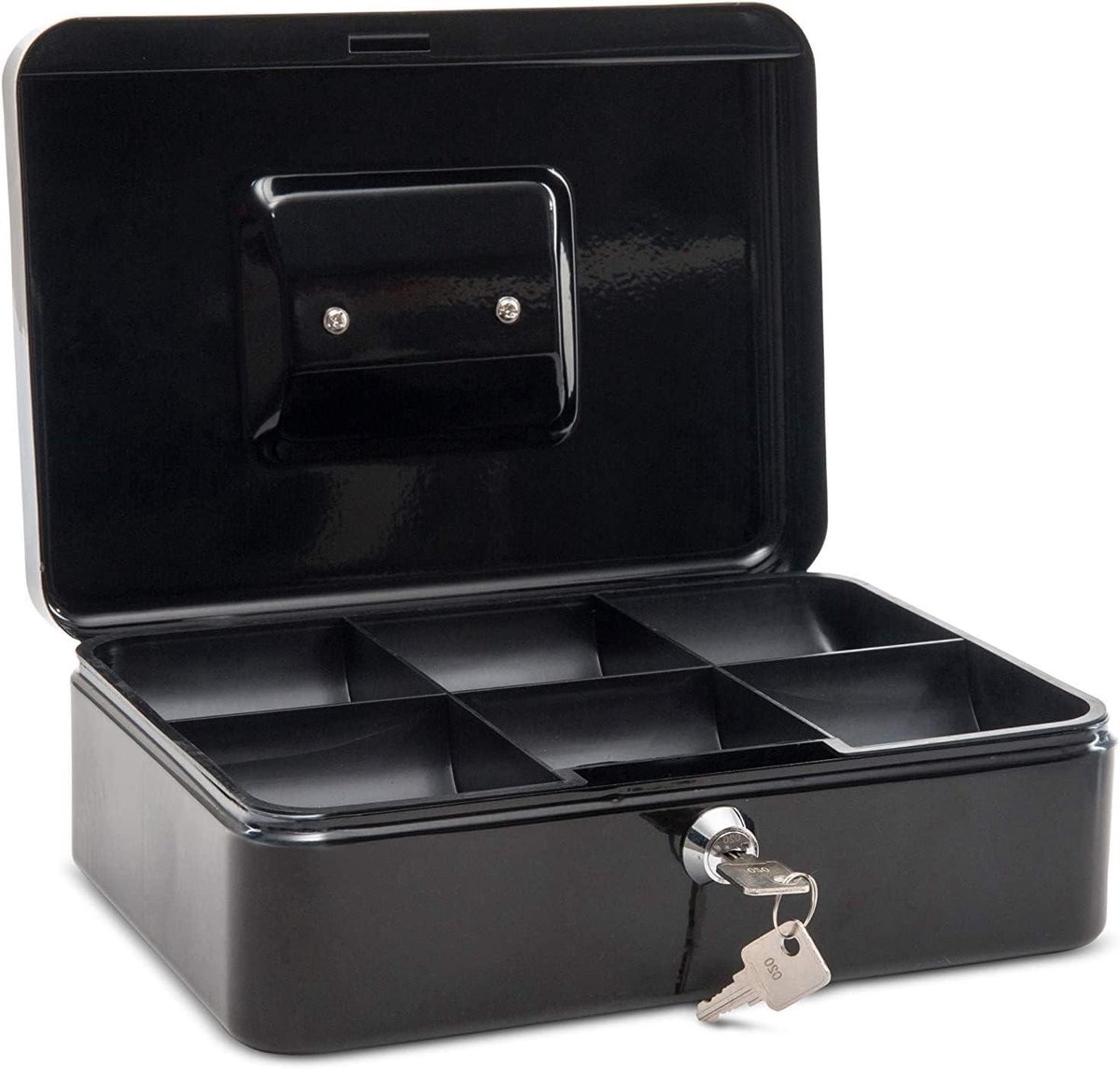 Geldcassette - Geldkistje - Veilig Geld Bewaren - Afsluitbaar Met Sleutel - 25 x 19 x 9 cm - Zwart
