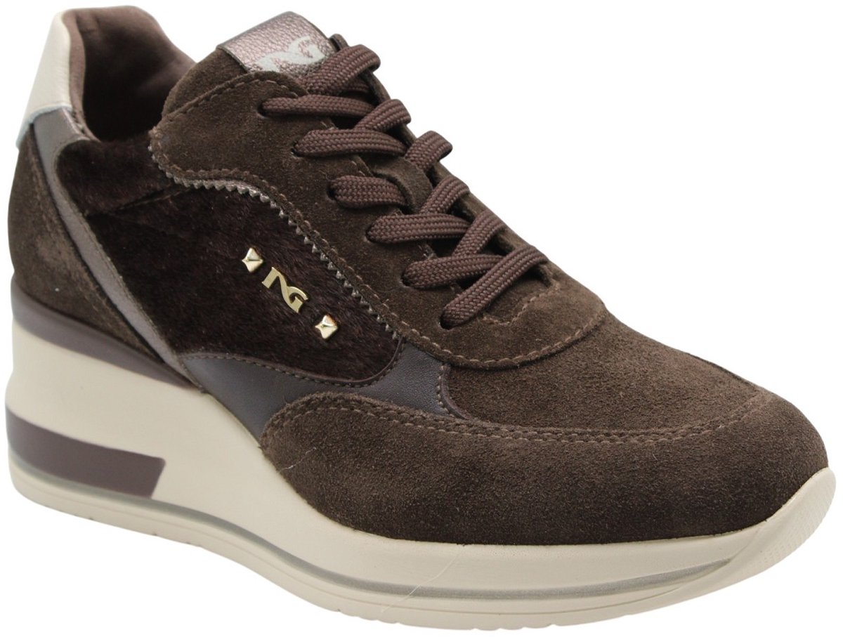 Nero Giardini -Dames - bruin donker - sneakers - maat 39