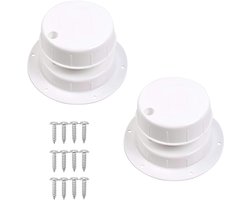 Ventilatiekapjes voor campers, caravans en vouwwagens, set van 2 stuks, voor buis diameters 3,5 tot 7,5 cm