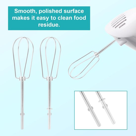 6st Handmixer Kloppers Accessoires, RVS Deeg Haken Garde & Mengstaaf Vervanging Elektrische Handmixer Accessoires Set Compatibel met — afbeelding 4