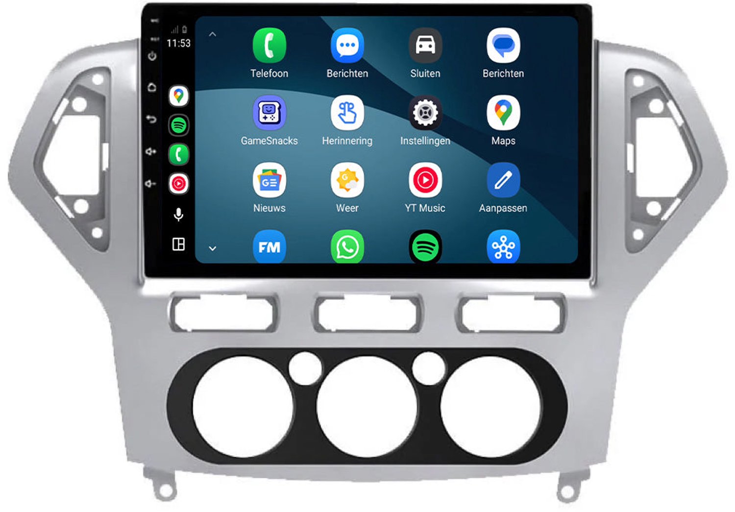 CarPlay autoradio geschikt voor Ford Mondeo | 2007 t/m 2014 | Cartronix CTX-7096 | 2007 2008 2009 2010 2011 2012 2013 2014 | 9 inch | Zilver | Android 15 | Draadloos Apple CarPlay & Android Auto | 2GB + 32GB | Bluetooth & Wifi
