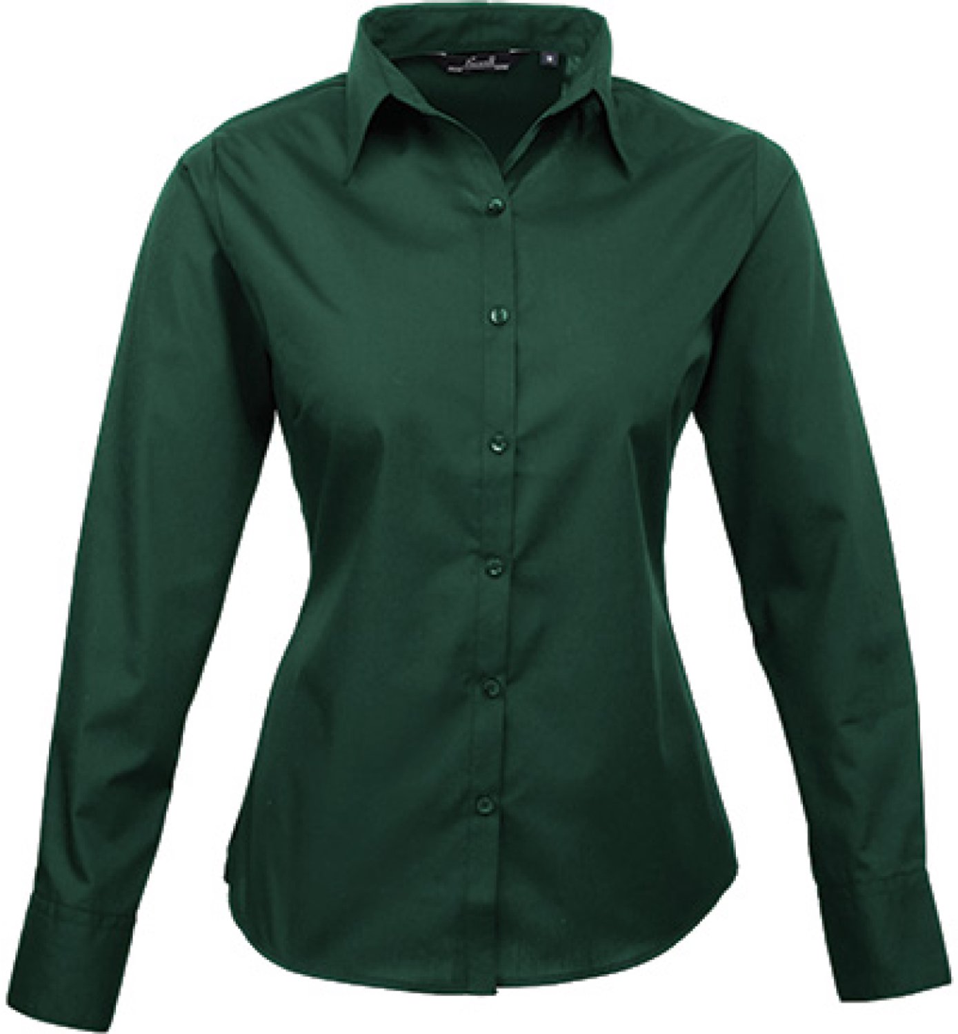 Premier Workwear - Women´s Poplin Long Sleeve Blouse - Bottle Green - 46 (XXL/18)