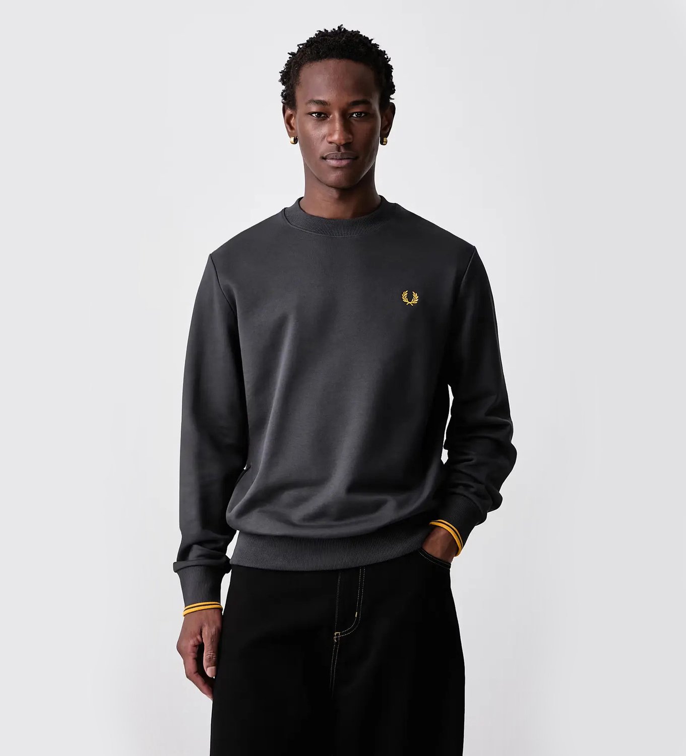 Fred Perry Crew neck sweatshirt anchor golden Grijs