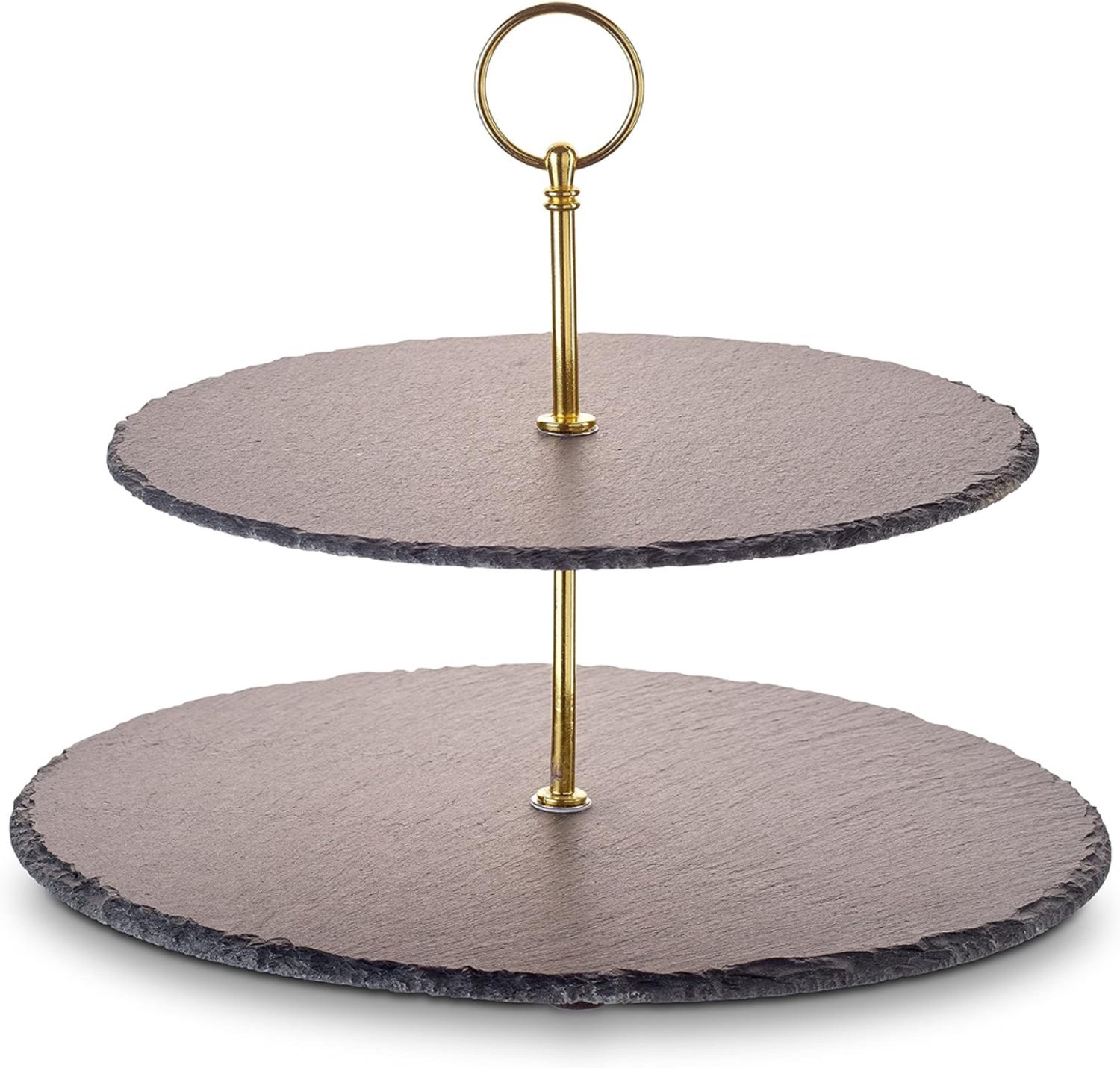 Levo® Serveertoren - Etagere - Tapasplank - Goud/Grijs - 32 cm x 4 cm x 30 cm