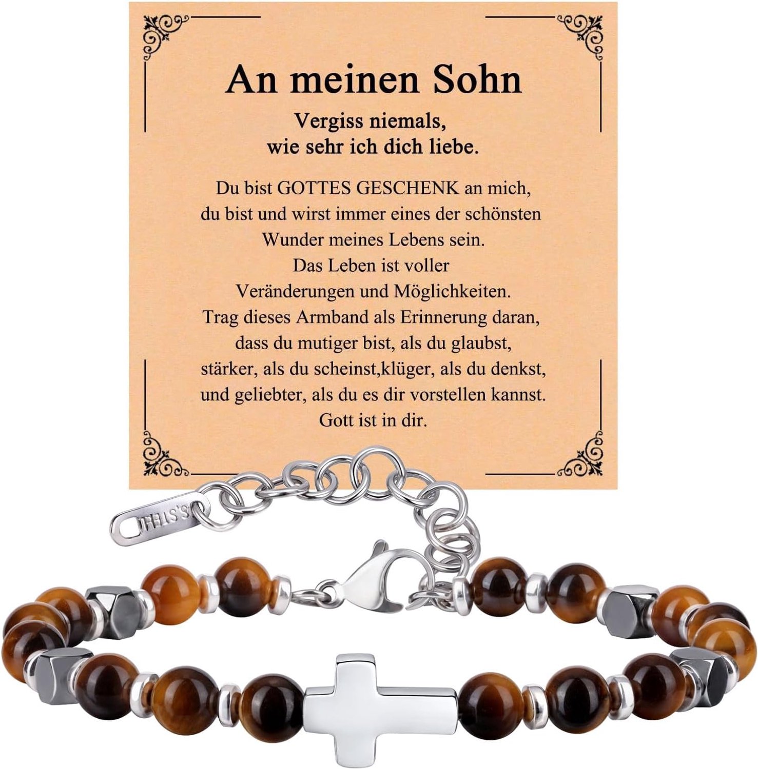 Kruisarmbanden voor mannen - hematiet - magnetisch - cadeau voor zonen, vaders, neefjes - ServiceTopper