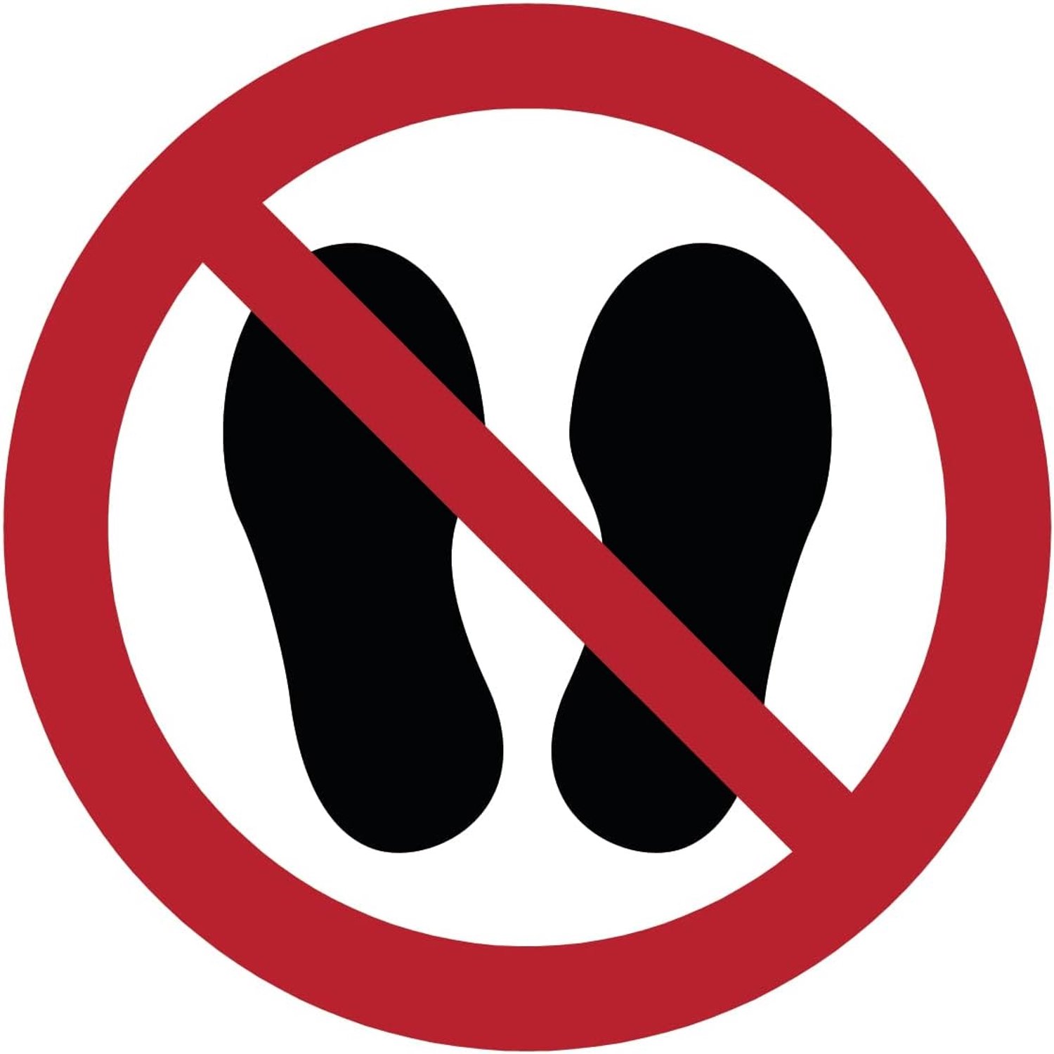 Zelfklevende sticker 10 cm - rond - waterbestendig - niet op deze plaats lopen - m-winkel