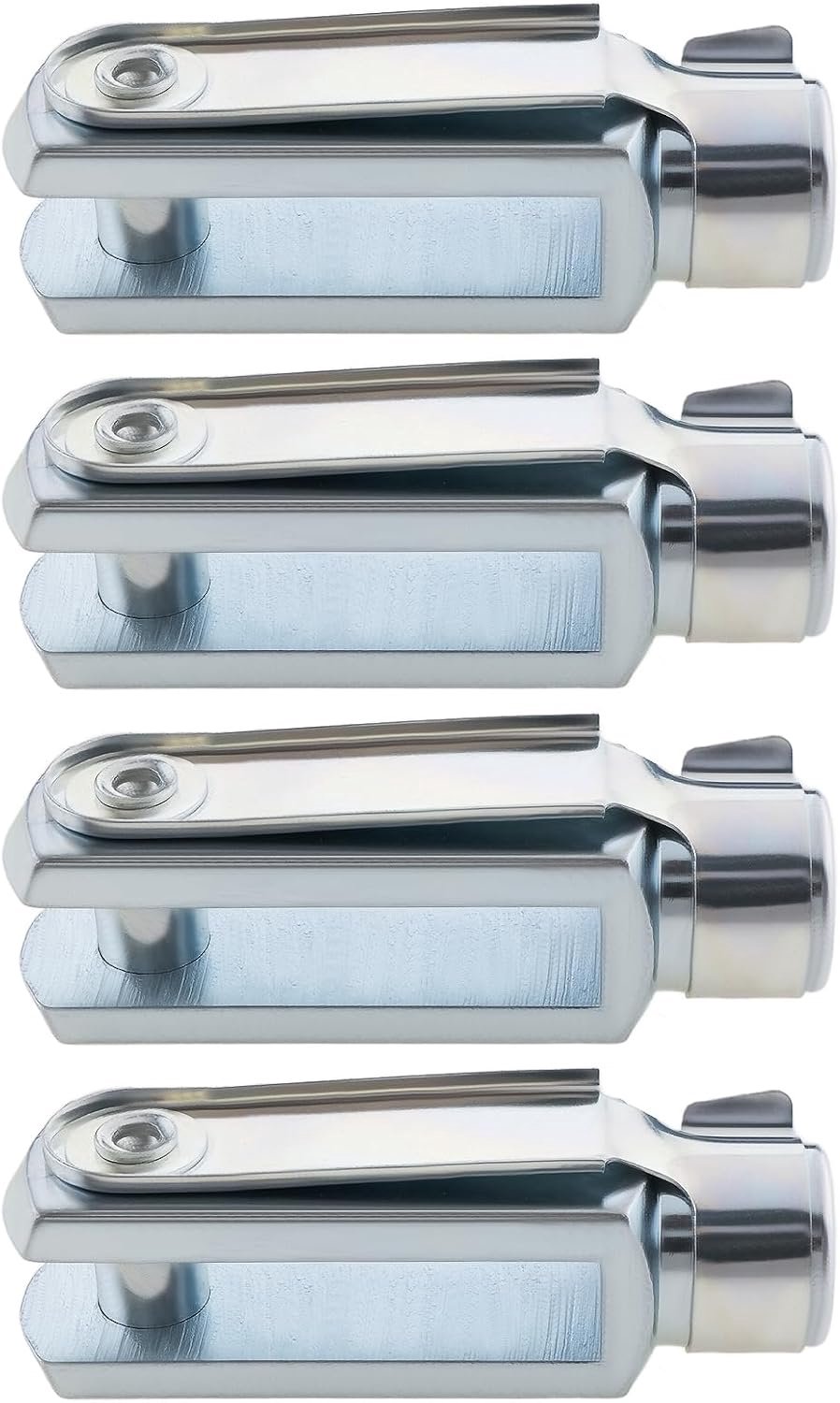 4x M10 Gabelkoppe met veerpen rechtsdraads 72 mm lang