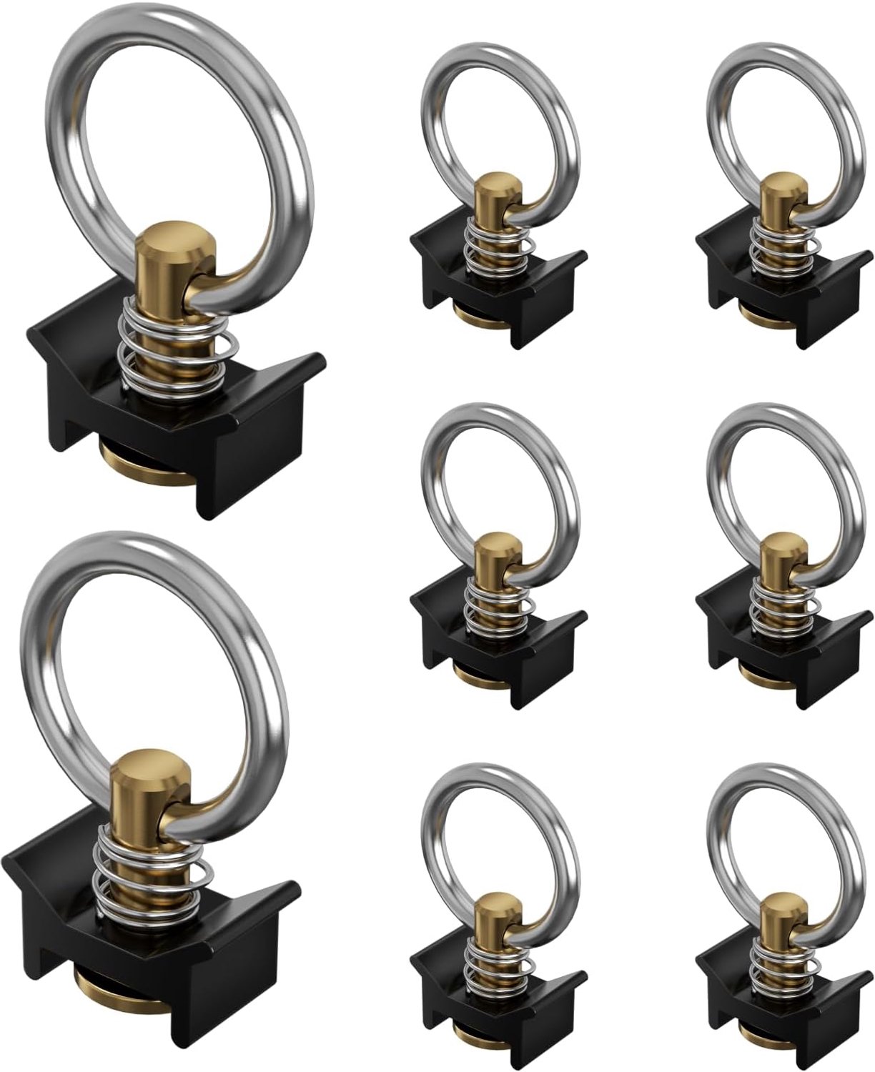 8-delige set fitting ringen voor spanbanden | 900 daN (900 kg) draagvermogen | Voor spanrail | Laadbeveiliging accessoires voor aanhangers, auto's en bestelwagens