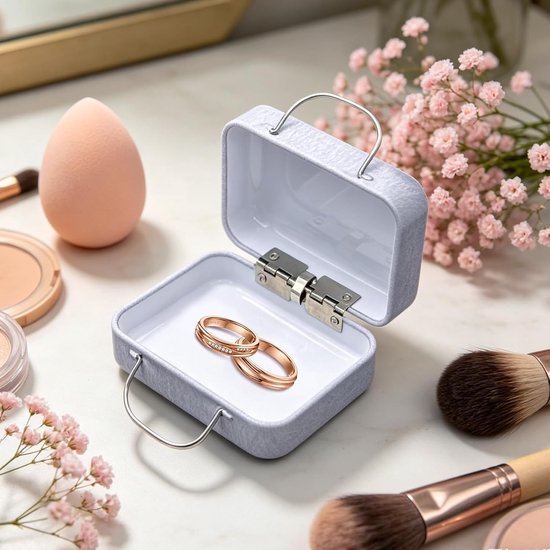 Mini reiscase, klein, met draaggreep, cadeauverpakking, reis herinneringen, opbergen — afbeelding 3