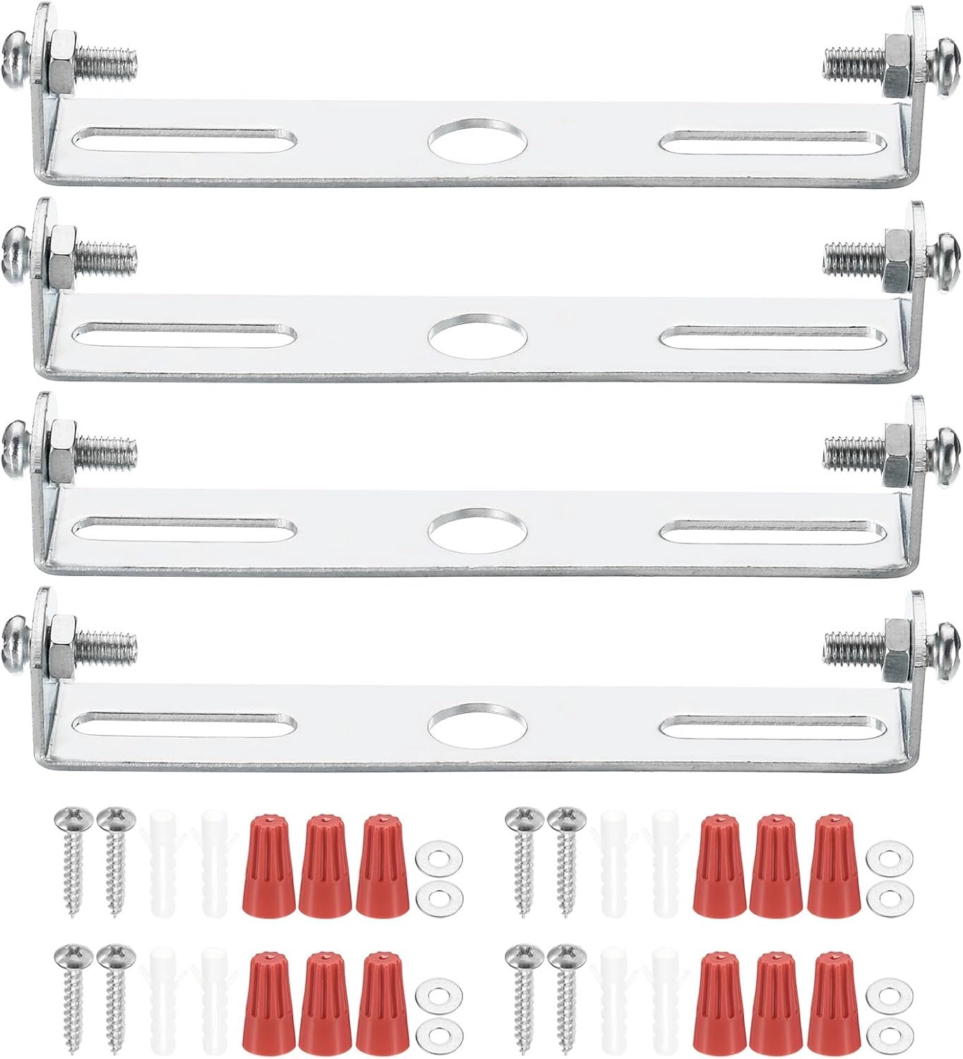Montageset 95 mm - Set van 4 lampdragers - Verzinkt koolstofstaal - m-winkel