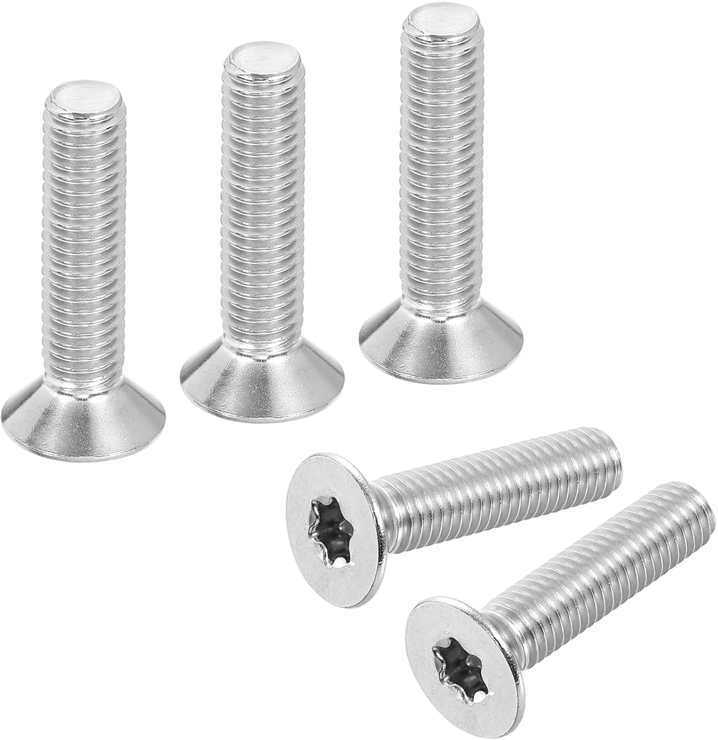 Machineschroeven M8-1,25 x 35 mm - roestvrij staal 304 - platte torx-kop - duurzaam en sterk - 20 stuks - ServiceTopper
