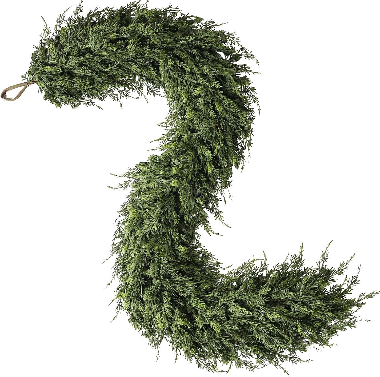 Kunstmatige ceder kerstguirlande 6FT (180 cm) | Realistisch aanvoelend voor schoorsteenmantel decoratie