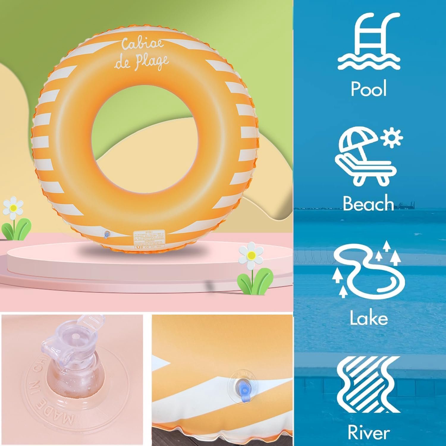 Opblaasbare Retro Zwemring voor Kinderpoolparty's – foto 3