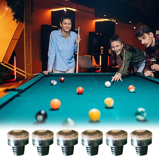 Biljartkeu-punten 50 stuks - Inschoefbare Punten - 12 mm - M8 Kunststofdraad - Voor Biljart/Snooker - Eenvoudig te Installeren - Biljartkeu Tips — afbeelding 3