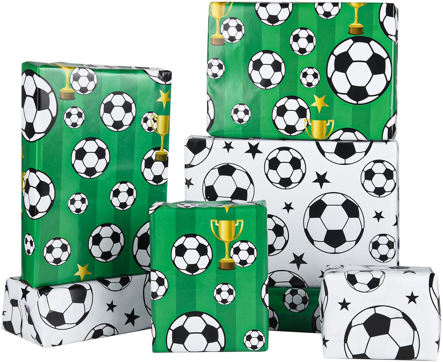 12 Vellen Voetbal Inpakpapier voor Verjaardagsgeschenken