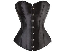 Sexy dameskorset – Gotisch kanten korset – Taillecorrigerende shapewear – Nauwsluitend lijfje met vetersluiting – Perfect voor gothic stijl, cosplay en Halloweenkostuums – zwart – Maat M