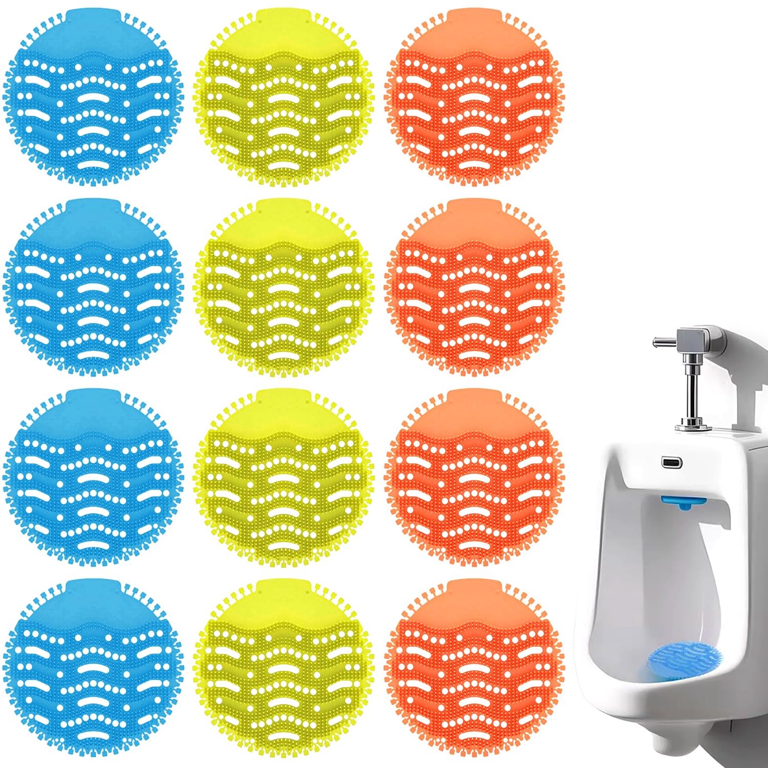 12 Urinoir Zeefjes voor Geurbescherming en Anti-Spatten