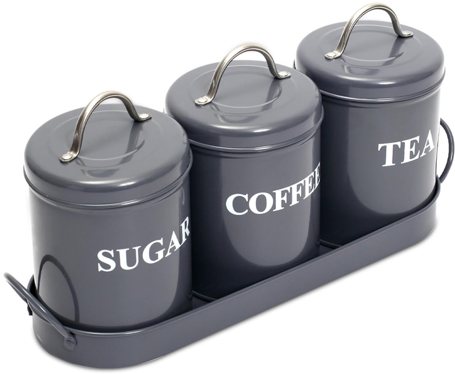 Set van 3 Metaalopslagboxen voor Koffie, Thee en Suiker