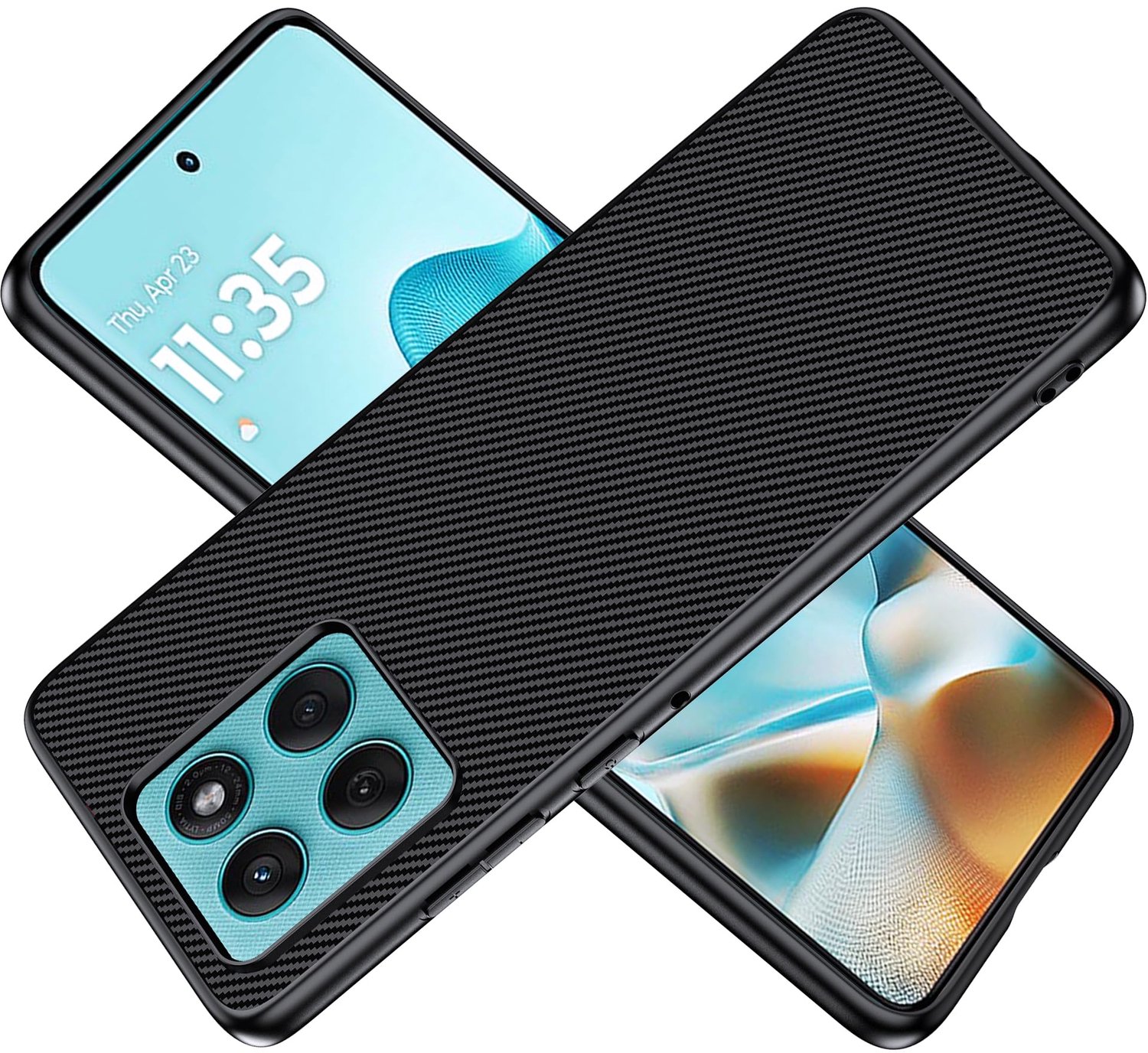 Shockproof Case voor Smartphone met Carbon Fiber Design