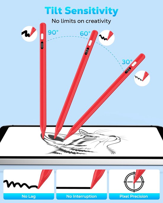 Stylus Pen voor iPad met USB-C Snelladen en LED Voedingsdisplay — afbeelding 2