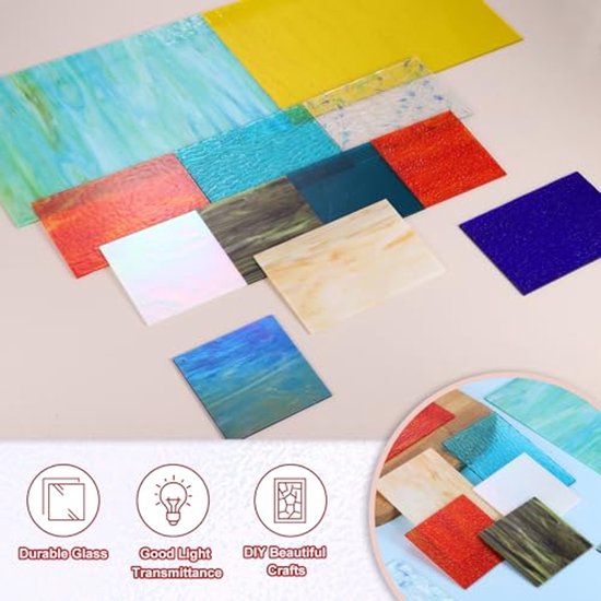 2 Vellen Glas-in-Lood Mozaïekglas voor Kunstprojecten — afbeelding 3