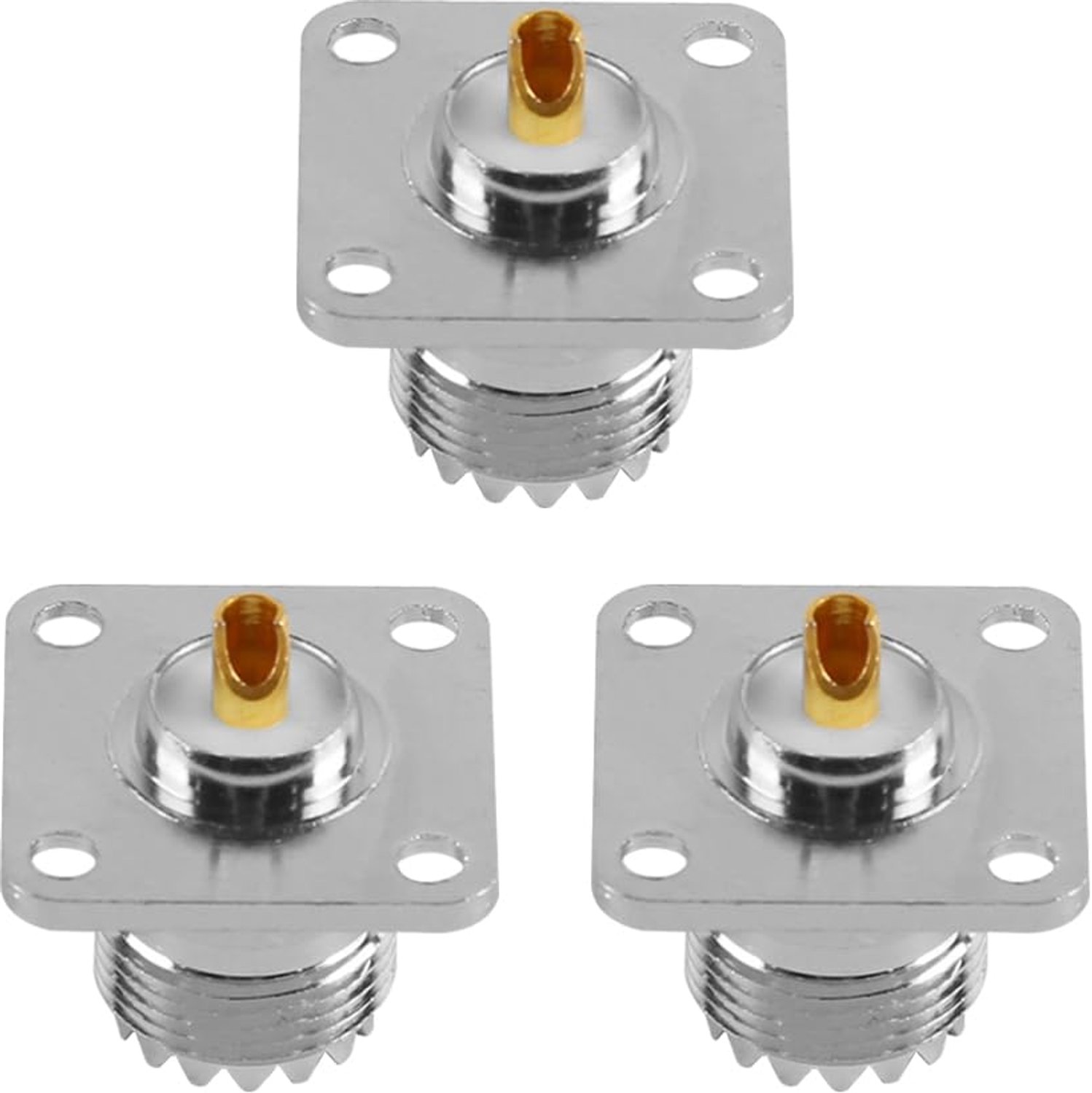 Set van 3 Vrouwelijke Chassismontageconnectoren met Soldeergaten