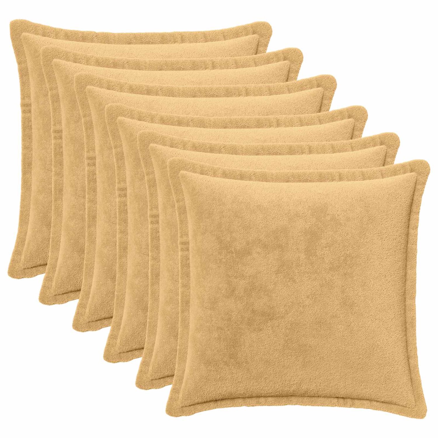 vidaXL Dekenkussen - 6 - st - HOUTEN - Taupe - 30 - x - 30 - cm - Flanel