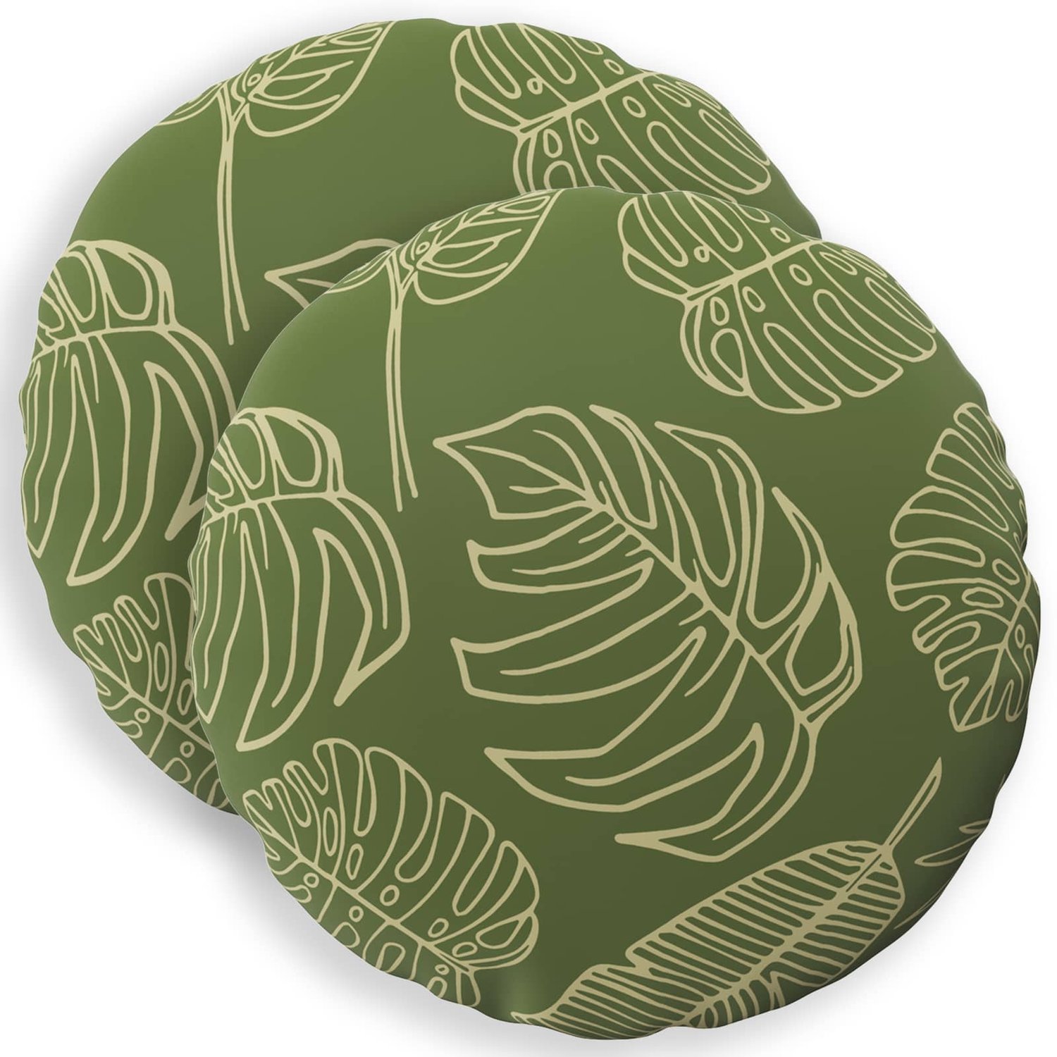 vidaXL Dekenkussen - 2 - st - HEERLEN - Blad - Design - Diam. - 50 - cm - Polyester Bladontwerp