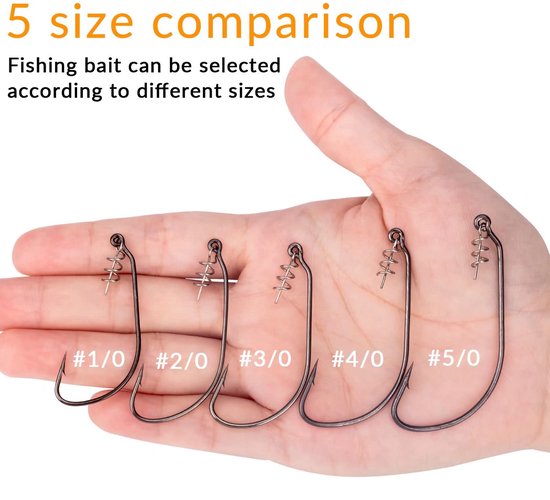 Vishaak Set met Twist-Lock en Verzwaarde Swimbait Haken voor Zacht Kunstaas, 60 Stuks — afbeelding 4