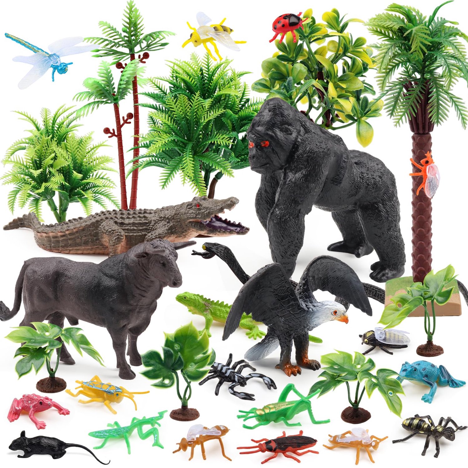 Set van 30 Regenwoud Dierenfiguren voor Diorama Projecten
