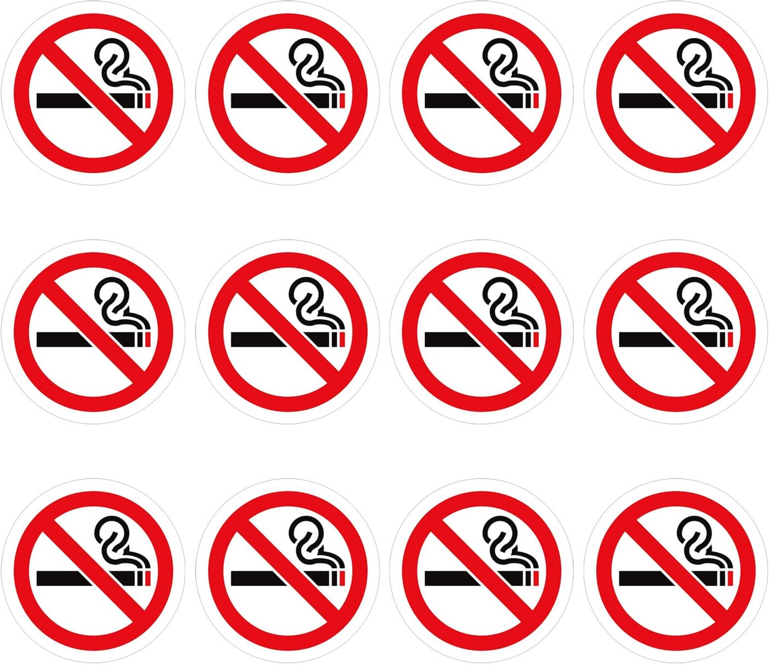 12 Stuks Zelfklevende Niet Roken Stickers - Waterproof