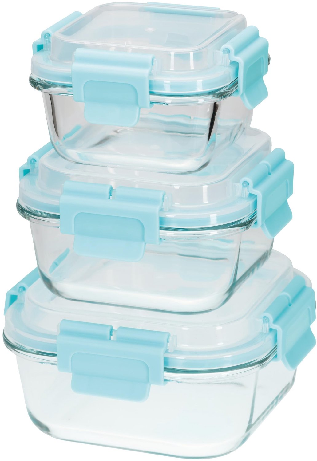 Huishoudset met Blauw Plastic Deksel - Voor Voedselopslag