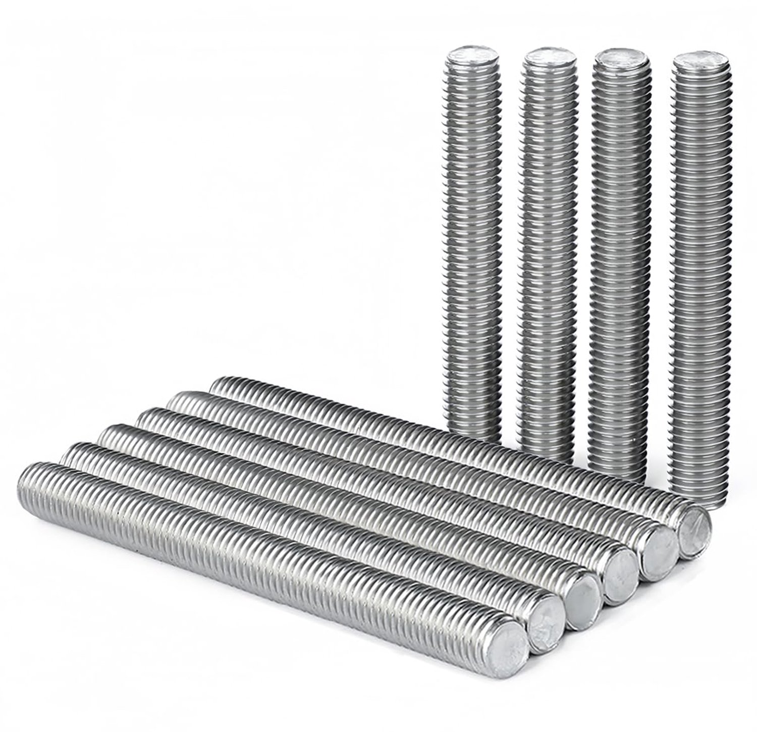 Draadstangen M8 x 80 mm van Roestvrij Staal A2, Set van 10