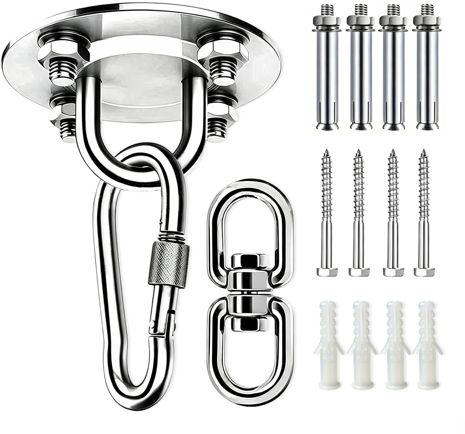 Heavy-Duty Plafondhaken Set van RVS voor Hangstoelen en Schommels