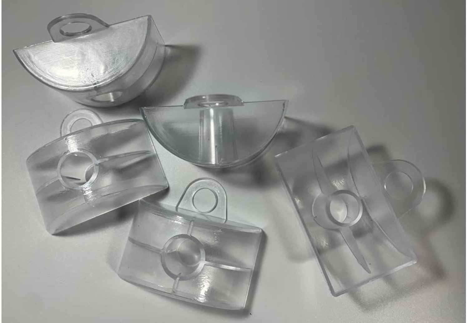 Spacer made of PS polystyrene plastic, clear transparent, with eyelet on the side (sine profile 76/18, spacer) - ShopVlot