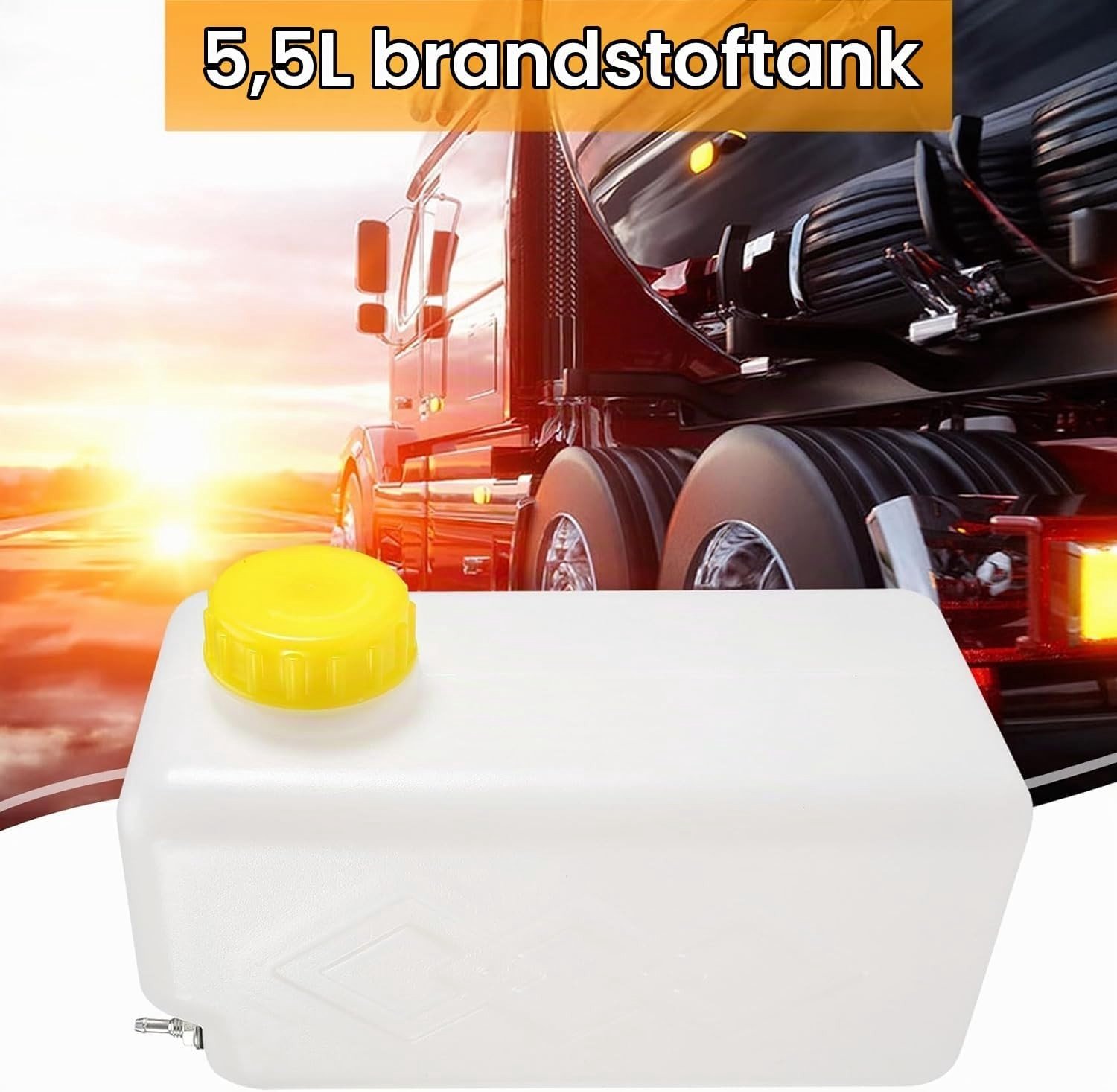 5.5L plastic verwarmtank voor brandstofopslag, ideaal voor vrachtwagens en caravans, geschikt voor olie en benzine