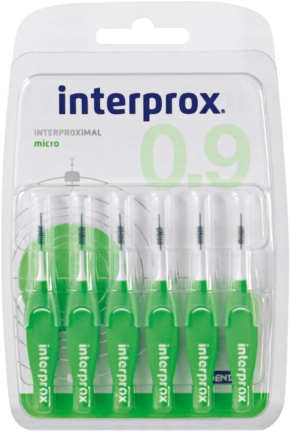 Interprox Interdental brushes green micro 6 pieces, pack of 6 (6 x 6 pieces) - ShopVlot