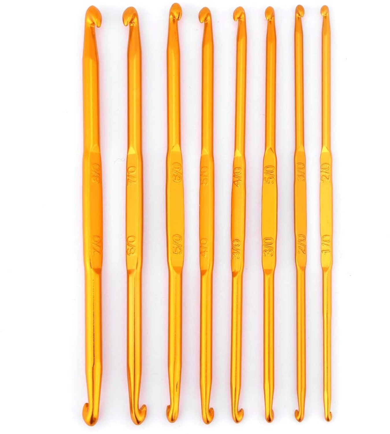 Haakset 8-delige - hoogwaardige aluminiumoxide - dubbelzijdig - ideaal voor breiliefhebbers - Homevero