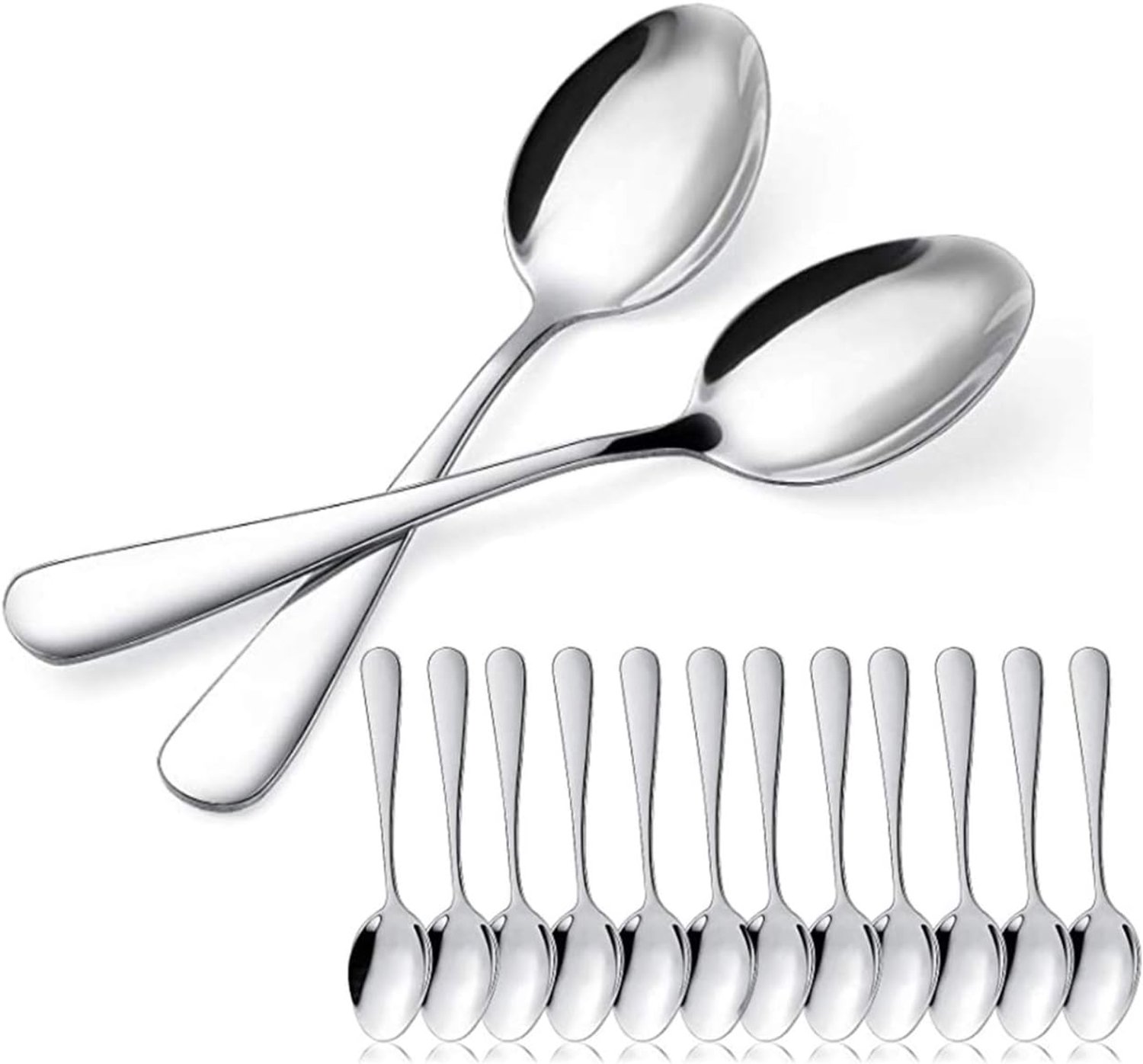 BESCH 12 coffee spoons made of stainless steel, 12.5 x 2.5 cm - ShopVlot