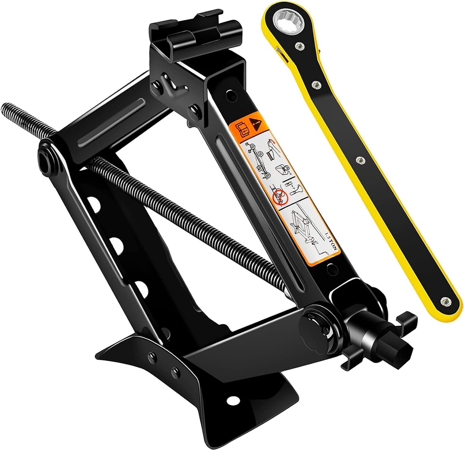 Snel en Efficiënt Auto-Hefwerktuig voor Auto's, SUV's en MPV's tot 1,5 Ton met Handcrank en Ratchet Mechanisme