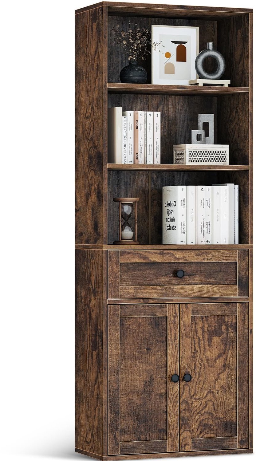 Boekenkast - 5-laags - 164 x 48 x 24 cm - Bruin