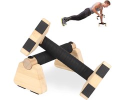 WEEROCK Pack of 2 Push Up Handles Wooden Parallettes Calisthenics Gear Push Up Bars for Men Push Up Stand Non-Slip - ShopVlot
