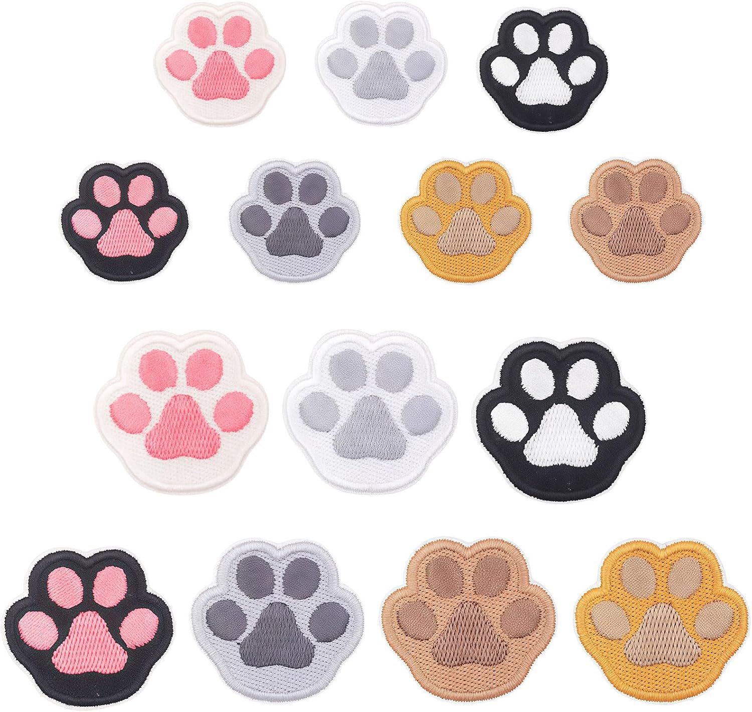 SnelShoppen - 14 Stuks Strijkpatches Hondenpootjes - Strijkafbeeldingen voor Volwassenen en Kinderen - Creatieve Patches voor Textiel - Decoratieve St