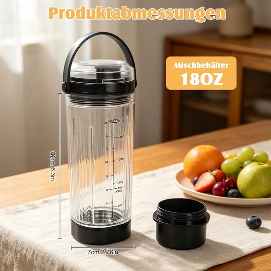 Vervangende Mengbeker met Deksel en Handgreep voor N-i-n-j-a Blast Mixer, Geschikt voor BC151 en BC100 Series, Ideaal voor Smoothies en Shakes — afbeelding 2