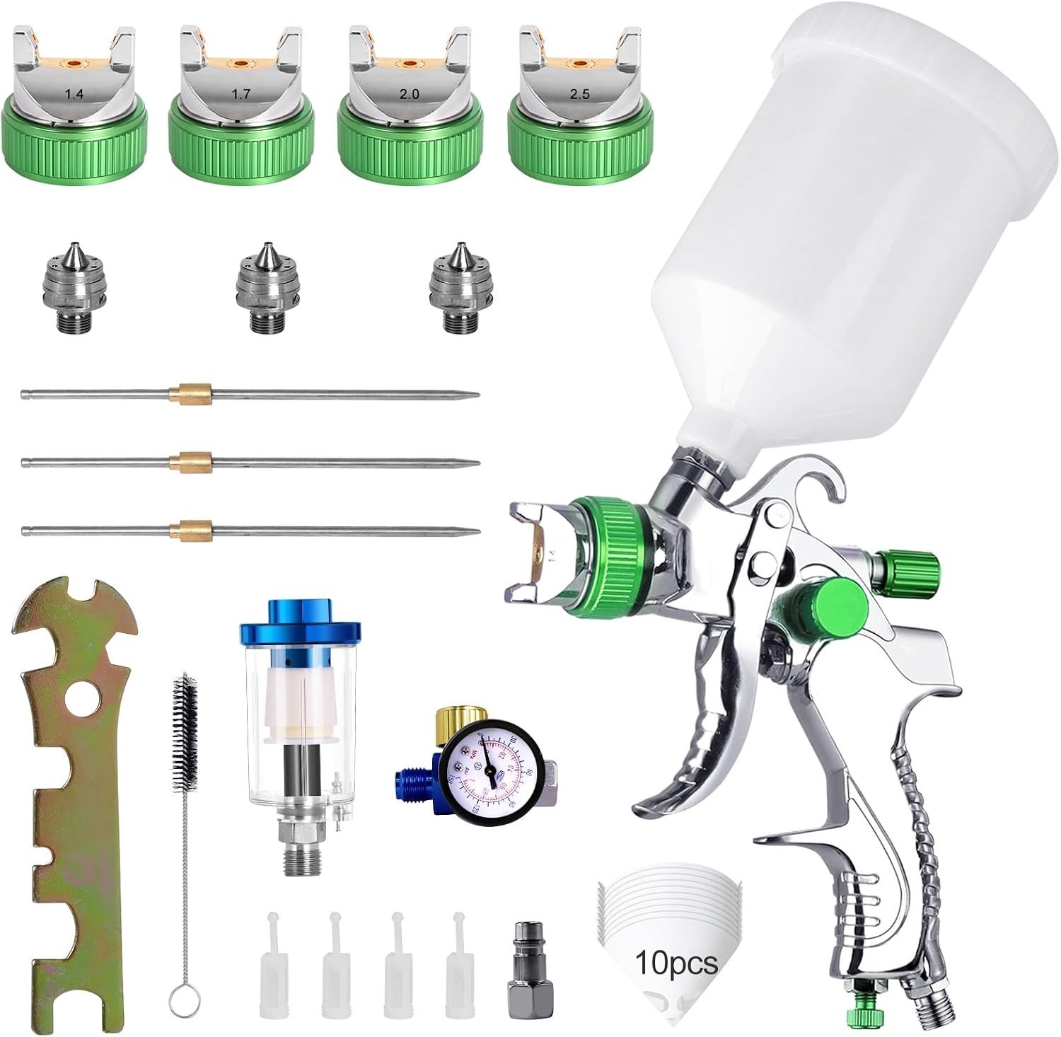 Professionele HVLP Verfspuit met 3 Nozzles en 600 cc Capaciteit voor Auto en Meubelherstel