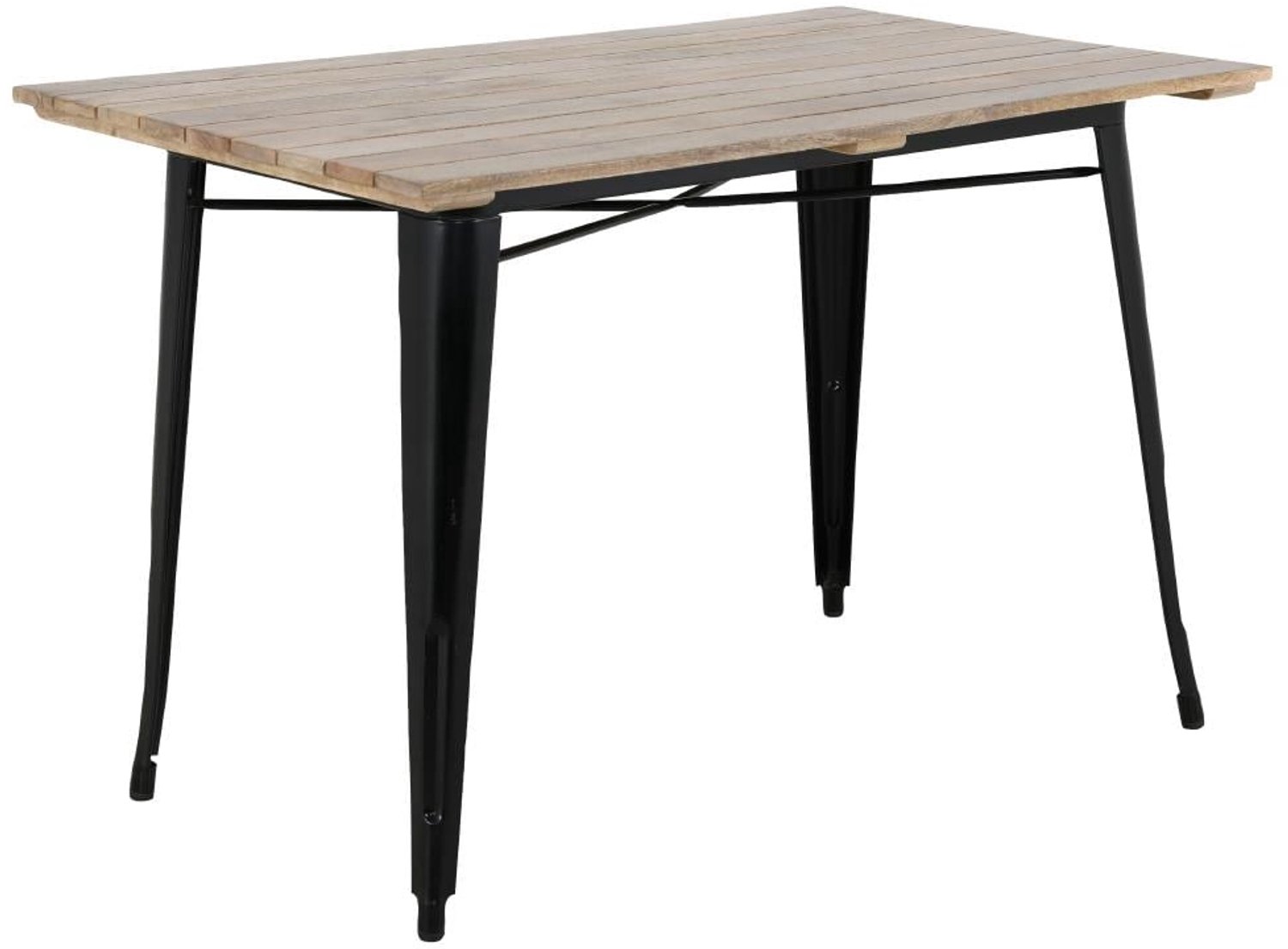 Bolero Bistro Eettafel Met Mangohouten Lattenblad En Zwarte Poot 1200mm