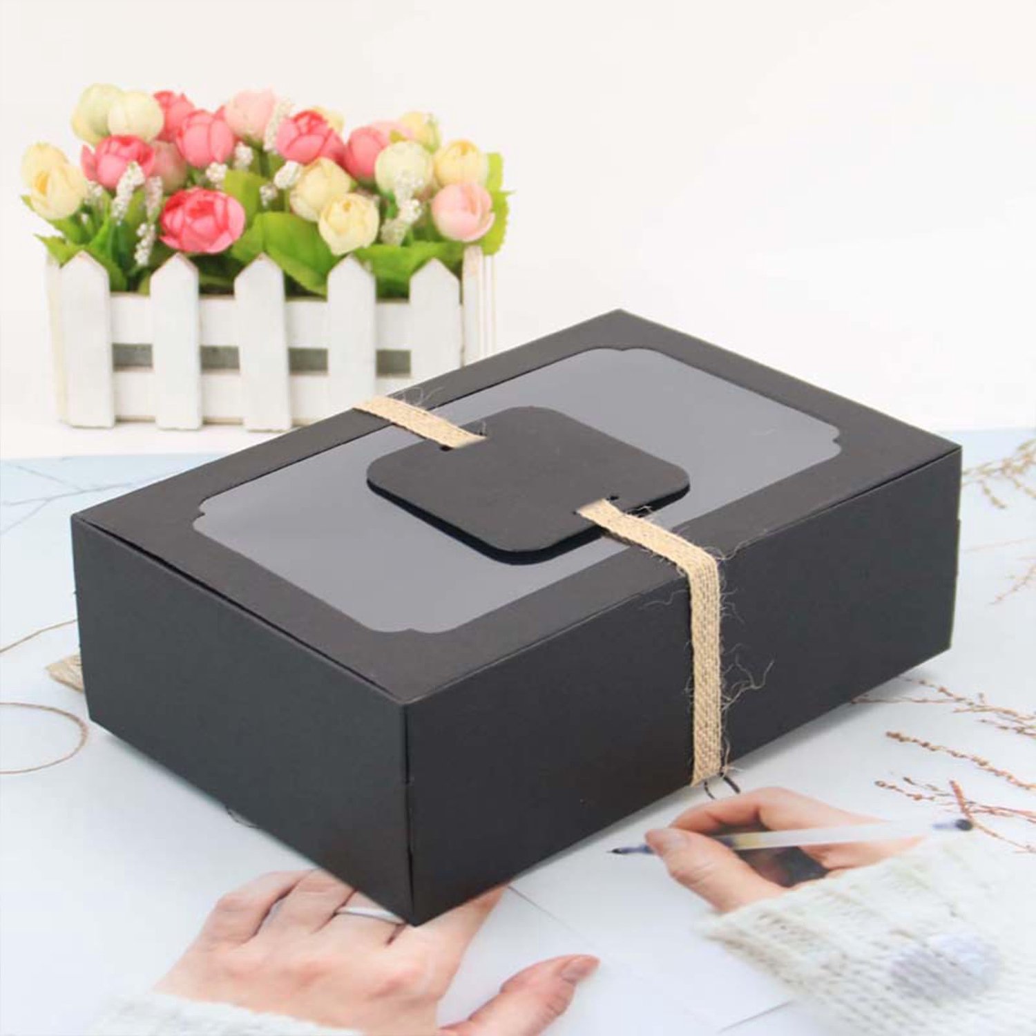 Set van 12 Kraft Papieren Cake Dozen met Venster
