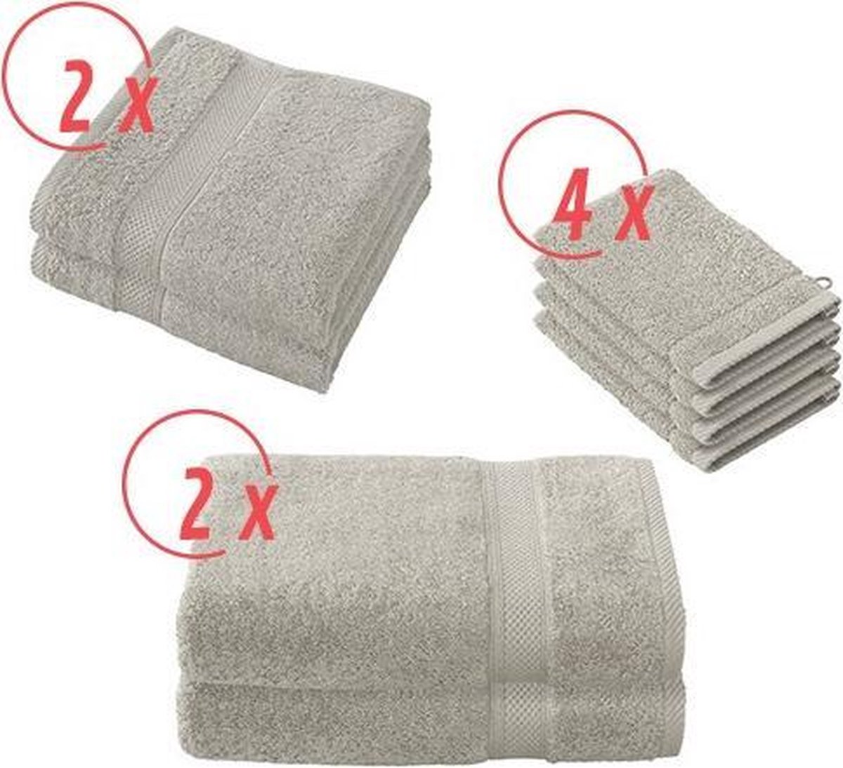 De Witte Lietaer Stéphanie Badhanddoeken Set van 8 Dove
