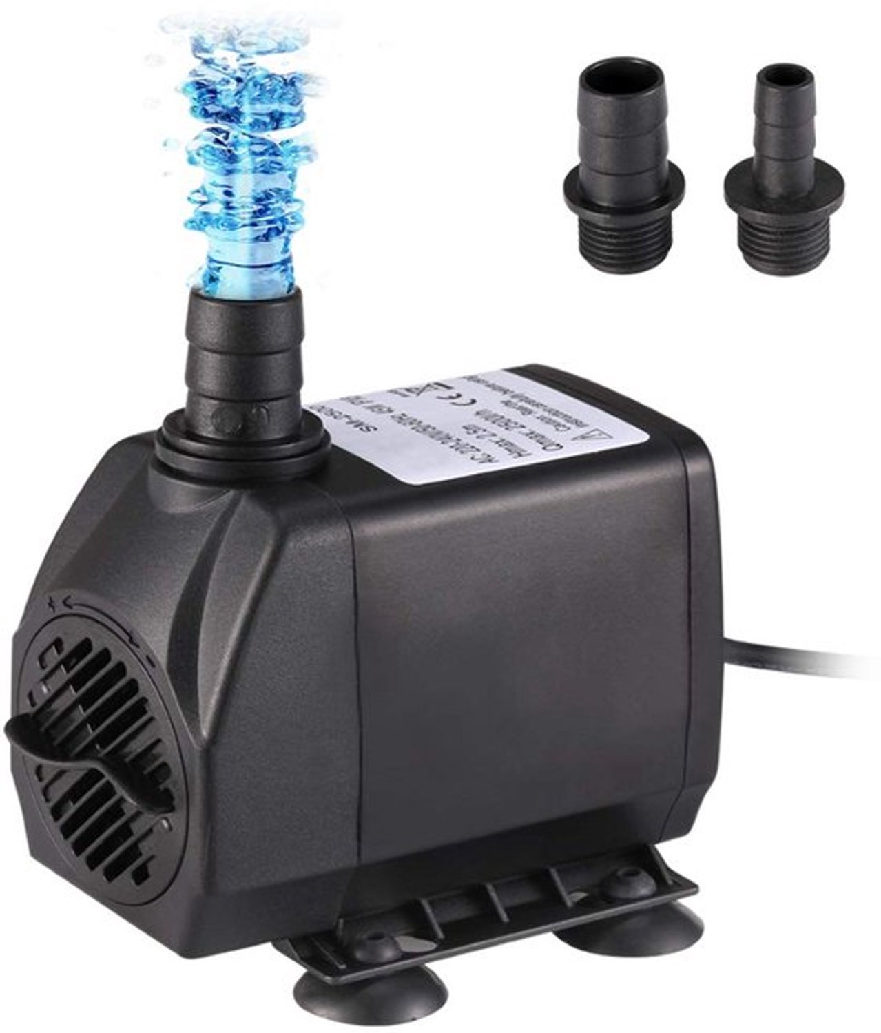 Waterpomp 4000L/H 80W voor aquarium, vijver, visfontein, zoet en marineblauw, met 4 sproeiers, 4 m hoogte
