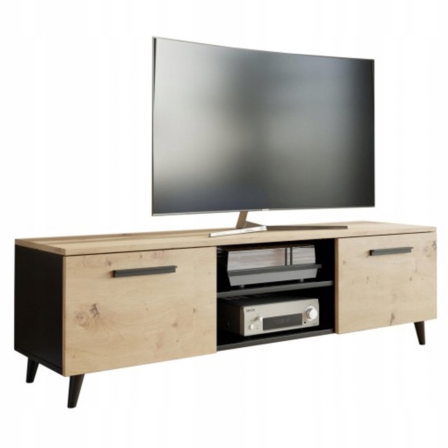 Per La Vita Bergen - Tv-meubel - 120 cm - Artisan/zwart - Scandinavische stijl Artisan;Zwart